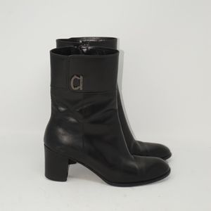 NOT FOR SALE    Ferragamo Black Leather Boots